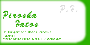 piroska hatos business card